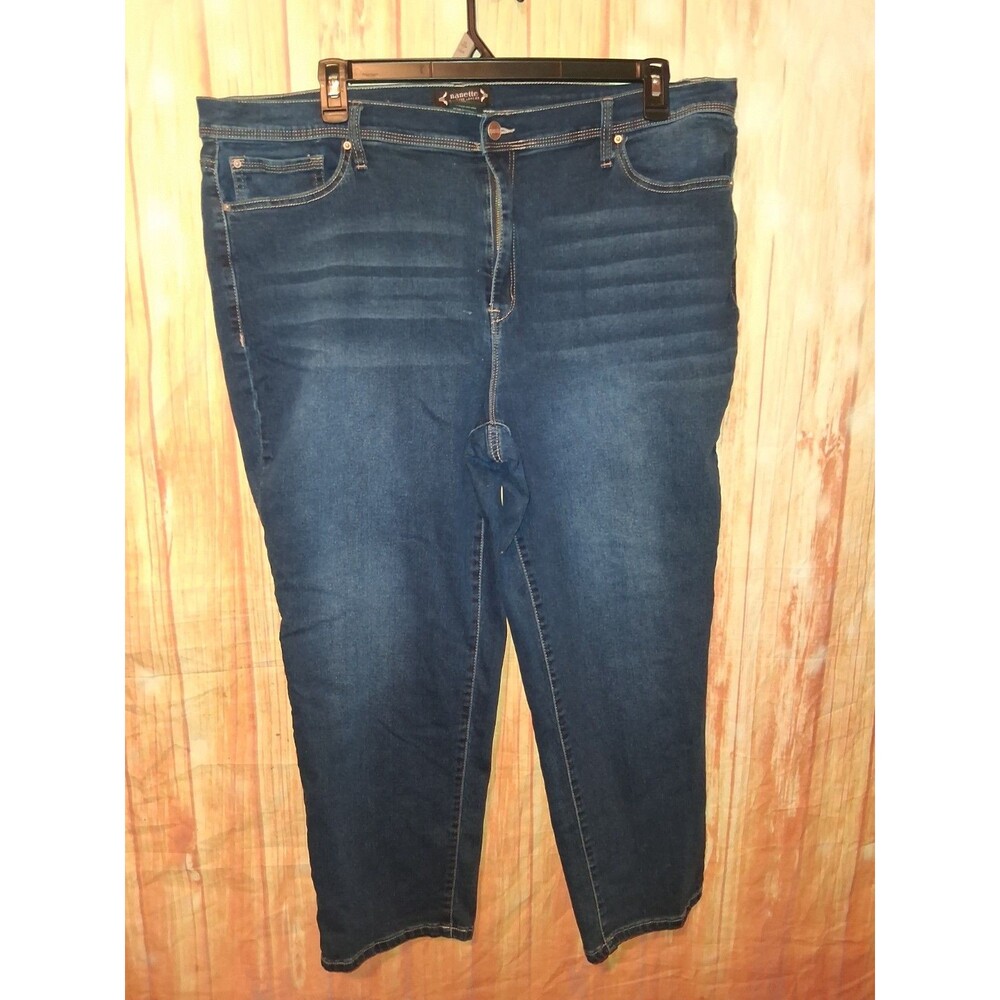 Nanette Lepore Belle High-rise Ankle Slim Medium Denim Jeans Sz 22